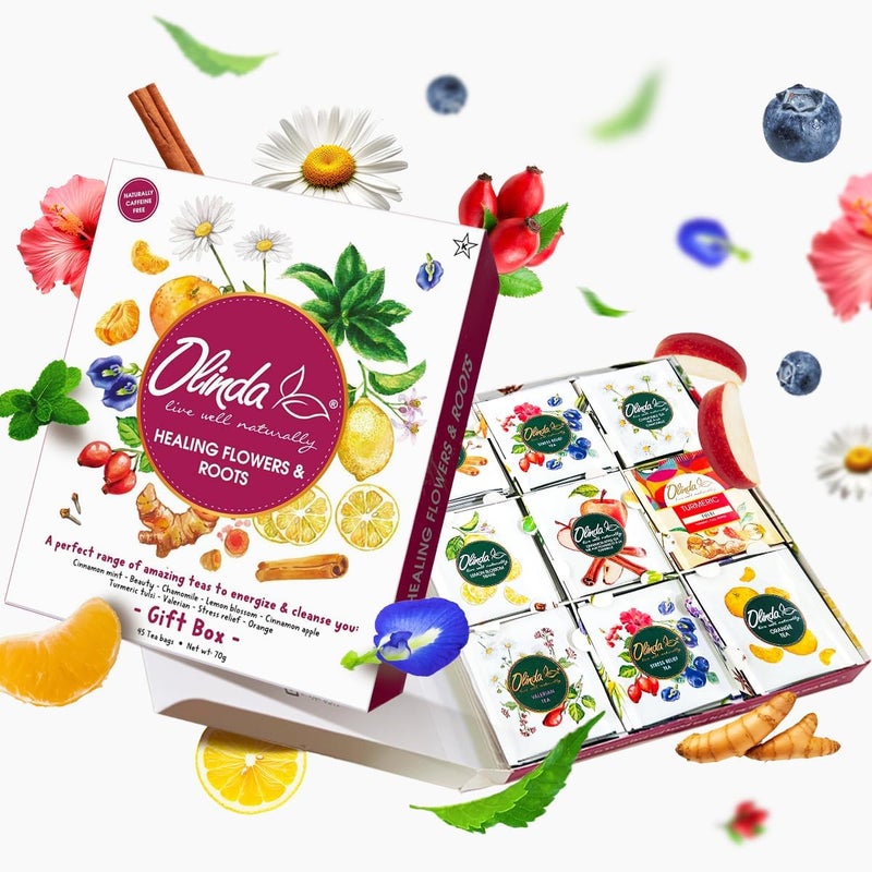 Olinda Healing Flowers & Roots Herbal Tea Gift Box - Image 1